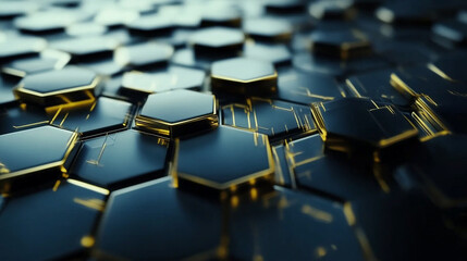 Digital technology or medical background with hexagons.