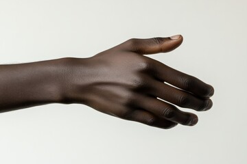 Poster - A single open hand gestures gracefully against a neutral light background, symbolizing openness, welcome, and simplicity while emphasizing the hand's elegance.