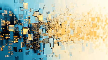 Poster - Abstract square 3d digital background.