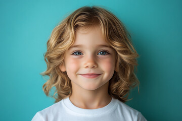 portrait of an white little boy with a smile