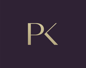 PK letter logo icon design. Classic style luxury initials monogram.