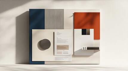 Poster - Minimalist brochure layout with organized sections, modern colors for corporate presentation.