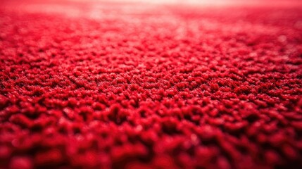 Aufkleber - Texture of thick, vibrant red carpet, close-up on plush fibers for a luxurious look