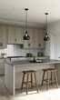 © BLUEE - generation AI,Modern Interior Kitchen