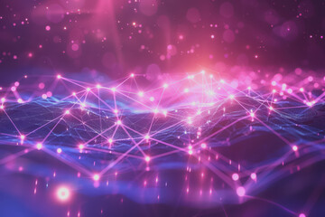 A beautiful Abstract digital technology background with colorful network connection lines.