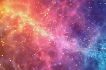 A beautiful Abstract digital technology background with colorful network connection lines.