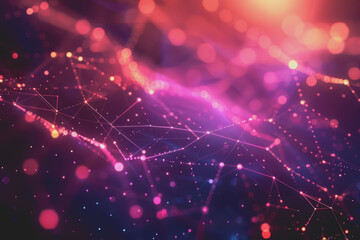 A beautiful Abstract digital technology background with colorful network connection lines.