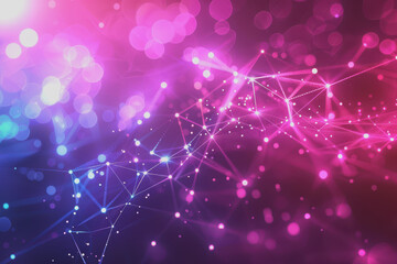 A beautiful Abstract digital technology background with colorful network connection lines.