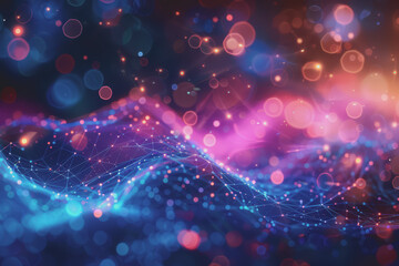A beautiful Abstract digital technology background with colorful network connection lines.
