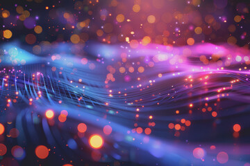 A beautiful Abstract digital technology background with colorful network connection lines.