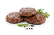 © Fathor - Grilled hamburger cutlets isolated food style on white background.generative ai