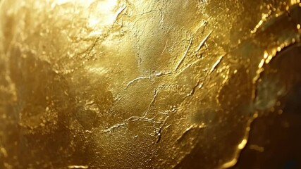 Poster - A close-up view of gold leaf, reflecting light with intricate patterns