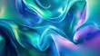 © Настя Шевчук - Abstract fluid 3D twisted iridescent holographic neon waves background with blue and green colorful gradient