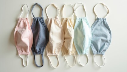 Assorted Eco-Friendly Cloth Face Masks with Soft Pastel Tones