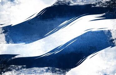 Poster - Dynamic abstract waves in blue and white a modern art interpretation