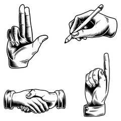 Wall Mural - cool hand gesture design element set