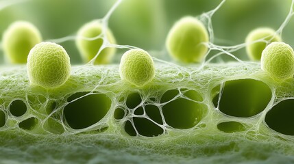 Poster - Close-Up View of Leaf Surface with Magnification Detail