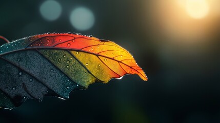 Poster - Vibrant Butterfly Wing with Dew Drops