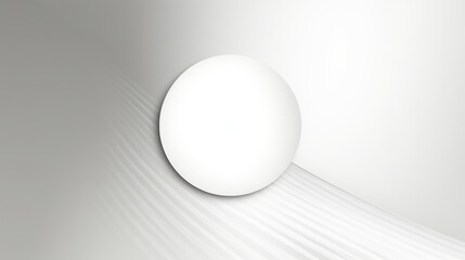 Poster - A white sphere sits calmly among the flowing lines, creating a sophisticated abstract composition of light and shadow.
