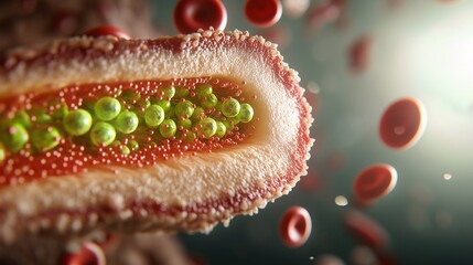 Poster - Detailed View of Parasitic Invasion in Blood Vessels