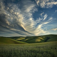 Wall Mural - Rolling hills under a dramatic sky 