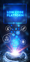 Low Code software development platform technology concept. 3d illustration
