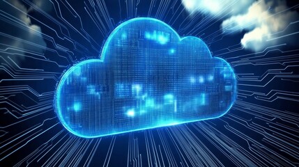 Poster - Cloud computing transfer big data on internet background