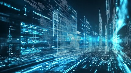 Poster - Cloud computing transfer big data on internet background
