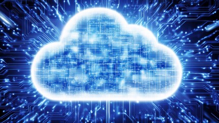 Poster - Cloud computing transfer big data on internet background