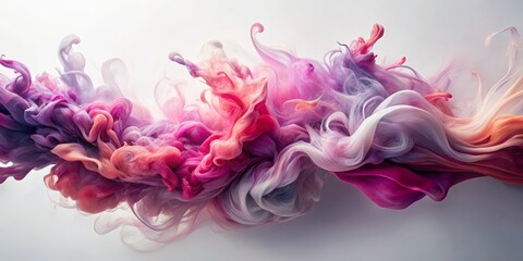 Wall Mural - Abstract Swirling Pink and Purple Ink in Water, Ink, Water, Abstract