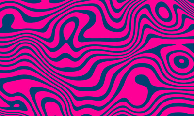 Poster - Abstract horizontal background with colorful waves. Trendy vector illustration in style retro 60s, 70s. Pastel colors