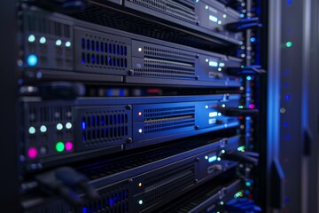 Poster - Network server array is working and flashing in data center