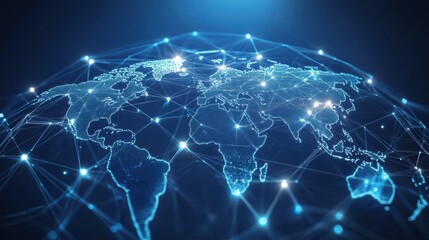 Poster - Global business network structure with connections for data exchange and collaboration