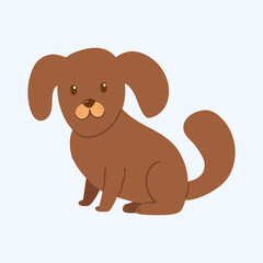 cute brown dog in flat vector design