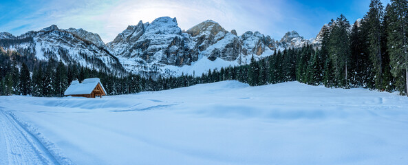 Wall Mural - Julian Alps immersed in snow. Riofreddo Valley, wild and magical