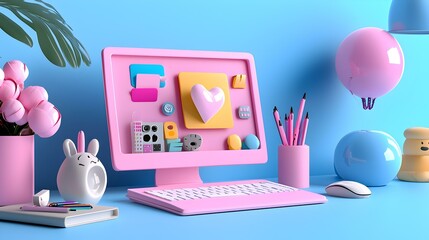 Poster - Interactive Learning Hub, a vibrant digital platform offering engaging online courses, featuring user-friendly navigation and diverse subject matter.