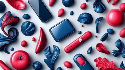 Poster - Abstract illustration highlighting the impact of PPI on economic trends, featuring vibrant colors and dynamic shapes to convey complexity and interaction.