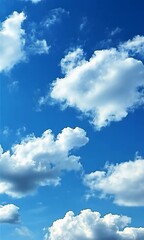 Wall Mural - the sky is blue with many clouds, vertical
