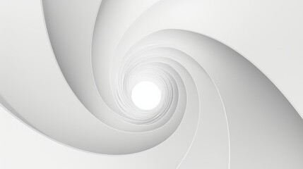 Poster - Abstract spiral tunnel in white, conveying a sense of depth and infinity.