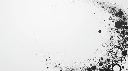 Poster - A dynamic swirl of black and white circles creates an abstract, modern design, evoking a sense of movement.