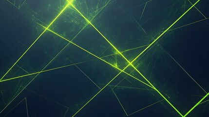Poster - Abstract green geometric lines create a vibrant and dynamic digital landscape.