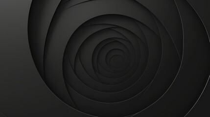 Poster - An abstract spiral design featuring intricate layers in varying shades of black and gray.