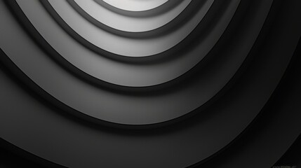 Poster - Abstract layers in varying shades of gray create a sense of depth and movement.