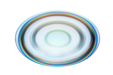 Wall Mural - Abstract glass disk with iridescent light refractions