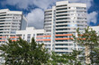 The architecture of a residential multi-apartment multi-storey residential building. Yekaterinburg, Russia