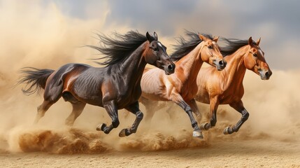 Horses run fast in sand