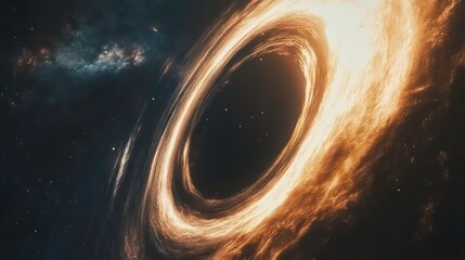 Poster - A mesmerizing depiction of a black hole surrounded by swirling cosmic energy.