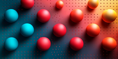 Wall Mural - Modern trendy cyberpunk neon colors hi-tech geometric abstract background. Balls, surface. art header social media post graphic element, banner, print, texture, cover, wallpaper. Generative Ai content