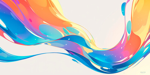 Wall Mural - Abstract anime technology art Futuristic background energy wave shape lines. Place for text graphics concept design. Template poster invitation flyer banner header. Horizontal. Generative Ai content
