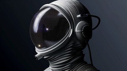 Poster - this abstract graphic design showcases the head of an astronaut, highlighting intricate textures and